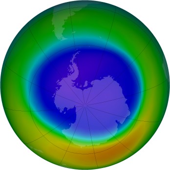 Antarctic ozone map for 2005-09